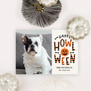 Tarjeta fotográfica Howl-O-Ween Mascota Halloween