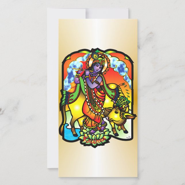 Tarjeta fotográfica Krishna (Anverso)