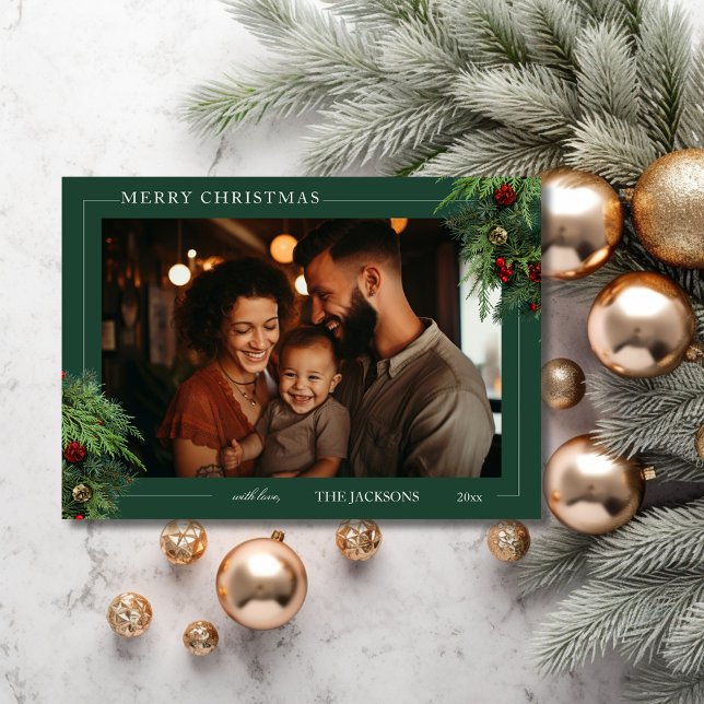 Tarjeta fotográfica Landscape Green Merry Christma (Subido por el creador)