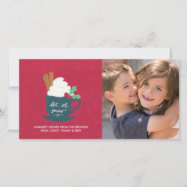 Tarjeta fotográfica Let It Snow (Anverso)