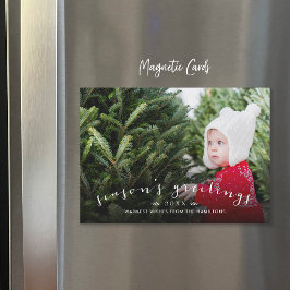 Tarjeta fotográfica magnética de vacaciones con gu