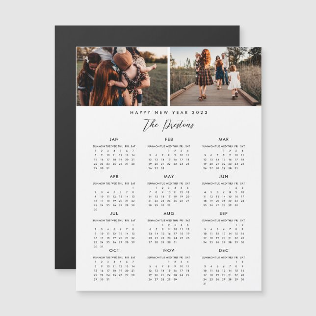 Tarjeta fotográfica magnética del calendario 2023  (Anverso/Reverso)