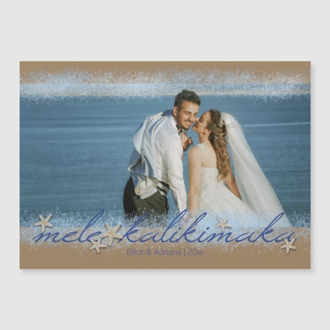 Tarjeta fotográfica magnética Mele Kalikimaka Star (Anverso)