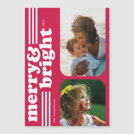 Tarjeta fotográfica Magnética Merry & Bright Retro