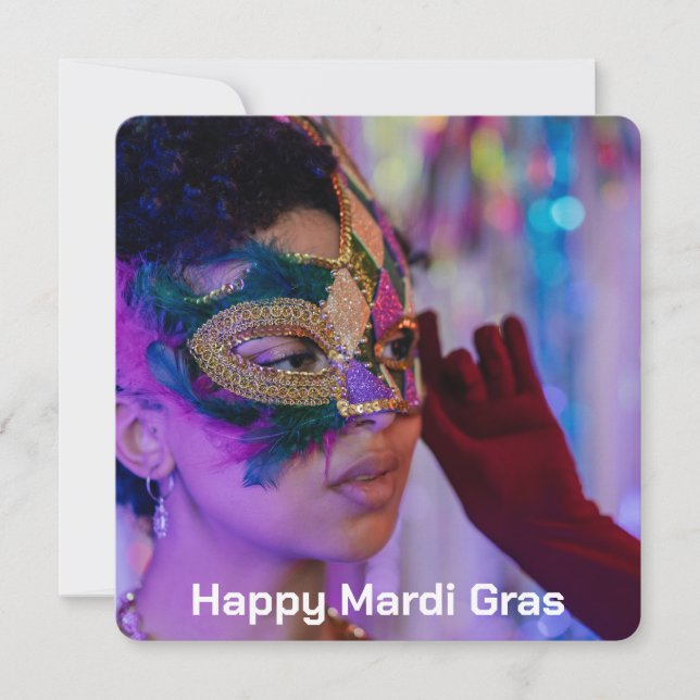 Tarjeta fotográfica Mardi Gras (Anverso)