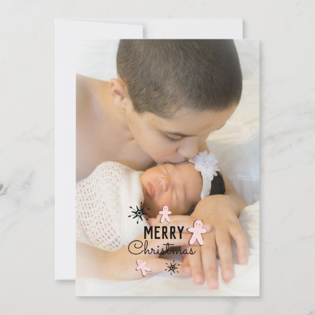 Tarjeta fotográfica Merry Christmas Cookie Gingerb (Anverso)