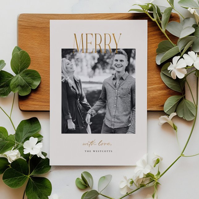 Tarjeta fotográfica Merry Christmas Minimal para f (Subido por el creador)
