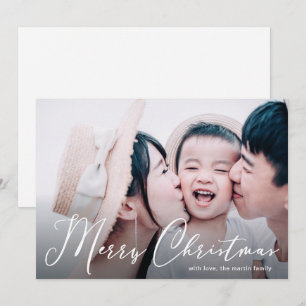 Tarjeta fotográfica Merry Christmas Simple y Minim