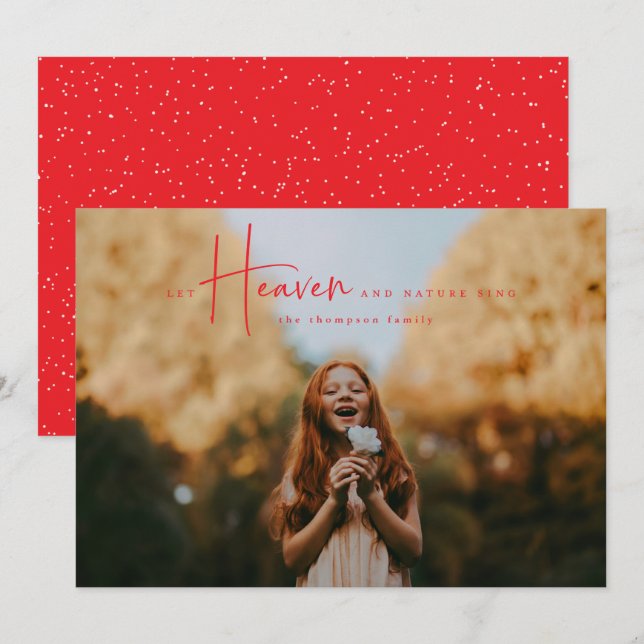 Tarjeta fotográfica mínima de festividad religiosa (Anverso / Reverso)