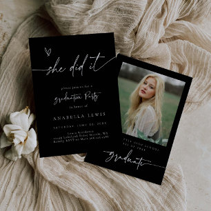 Tarjeta fotográfica mínima de invitación a fiesta
