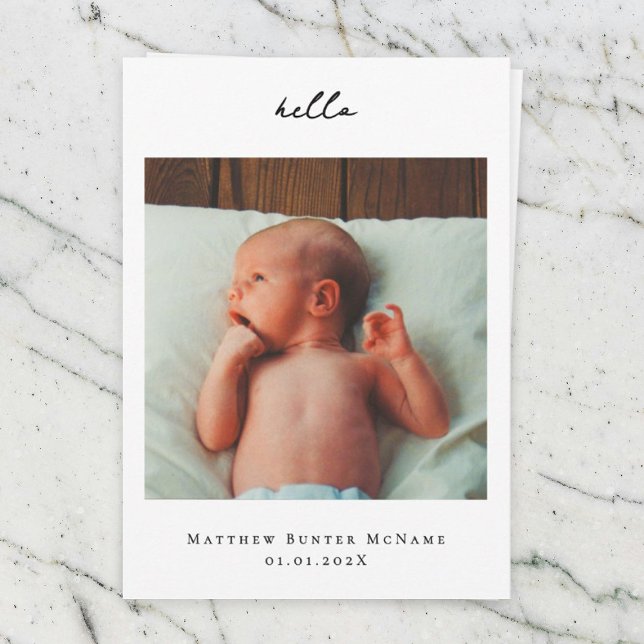 Tarjeta fotográfica mínima de Invitación para bebé (Subido por el creador)