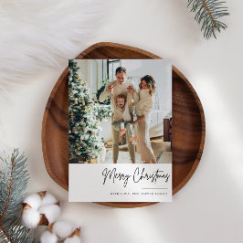Tarjeta fotográfica mínima de Navidad para Boho