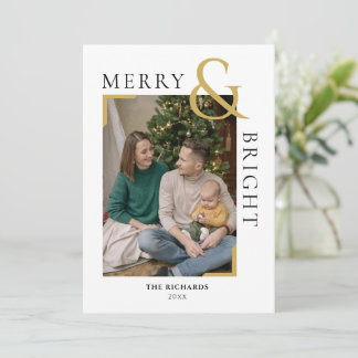 Tarjeta fotográfica mínima para Navidades merry y 