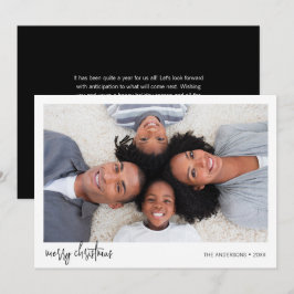 Tarjeta fotográfica minimalista de ferias navideña