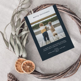 Tarjeta fotográfica minimalista de ferias navideña