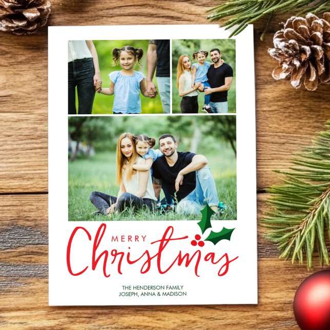 Tarjeta fotográfica minimalista Merry Christmas (Subido por el creador)