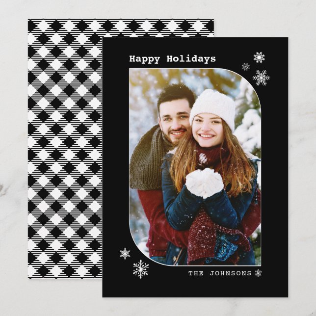 Tarjeta fotográfica Minimalista moderna en blanco  (Anverso / Reverso)