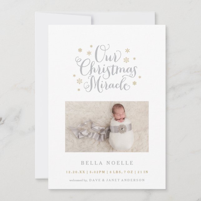 Tarjeta fotográfica Miracle Holiday para navidades (Anverso)