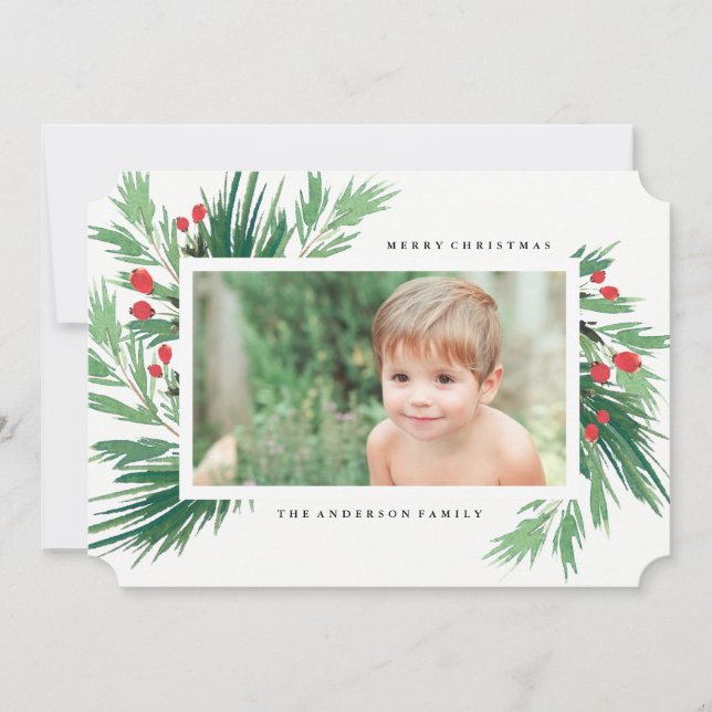 Tarjeta fotográfica Mistletoe Holiday (Anverso)