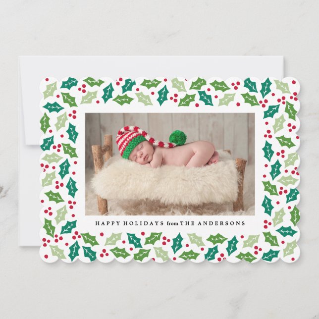 Tarjeta fotográfica Mistletoe Holiday (Anverso)