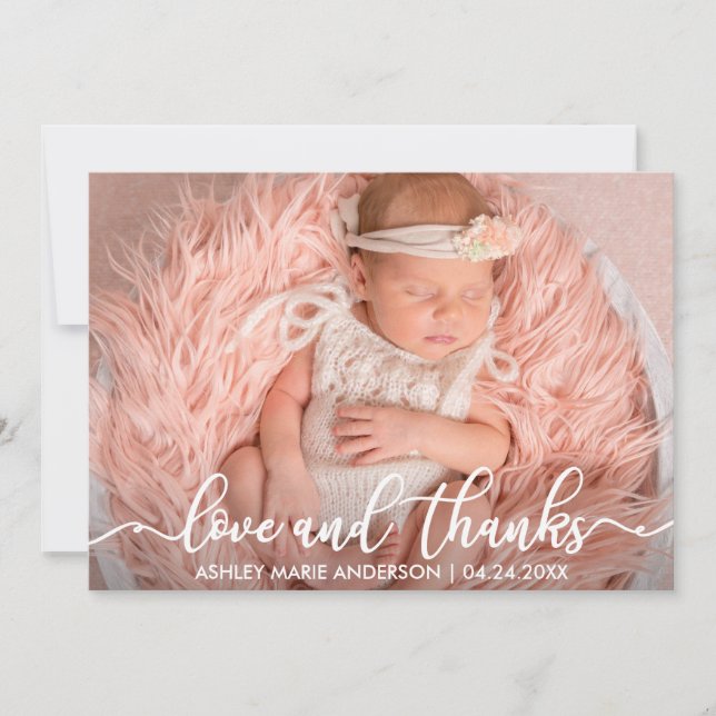 Tarjeta fotográfica moderna de amor y agradecimien (Anverso)