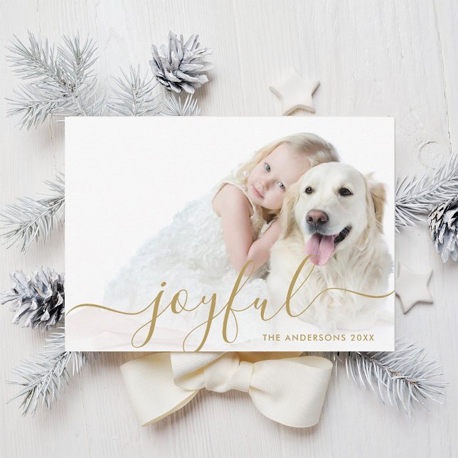Tarjeta fotográfica moderna de estilo joyful Gold  (Subido por el creador)