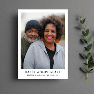 Tarjeta fotográfica moderna de Feliz Aniversario