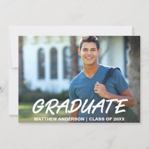 Tarjeta fotográfica moderna de Invitación de gradu