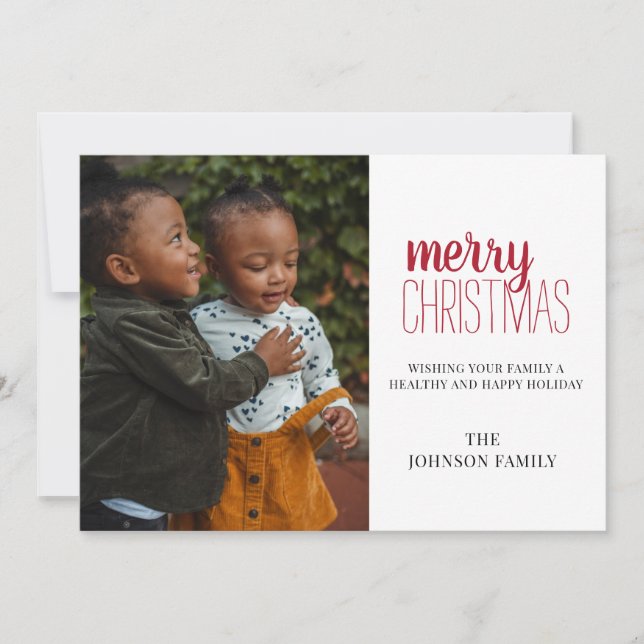 Tarjeta fotográfica moderna de la familia Merry (Anverso)