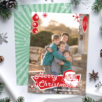 Tarjeta fotográfica moderna de Navidad de mediados