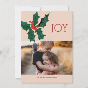 Tarjeta fotográfica moderna de Navidad de Poinsett