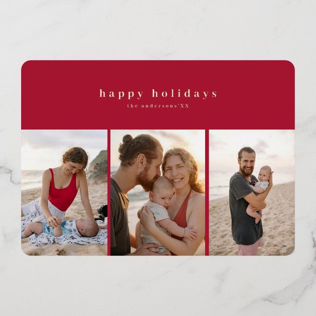 Tarjeta fotográfica moderna de Relieve metalizado  (Anverso)