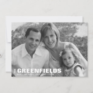 Tarjeta fotográfica moderna de vacaciones en blanc