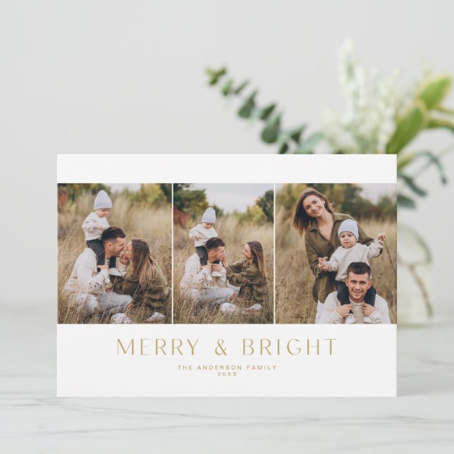 Tarjeta fotográfica moderna Minimalista 3 (Anverso de pie)