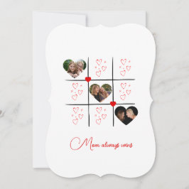 Tarjeta fotográfica moderna XOXO Red Hearts Día de