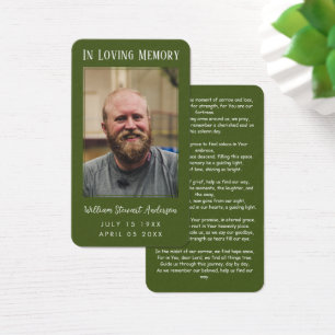 Tarjeta fotográfica Moss Green Funeral Memorial
