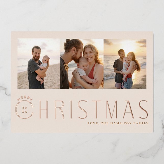 Tarjeta fotográfica multifotográfica de navidad (Anverso)