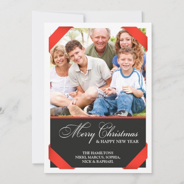 Tarjeta fotográfica navidad de Feliz (Anverso)