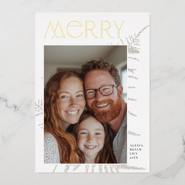 Tarjeta fotográfica navidad de Feliz (Anverso)