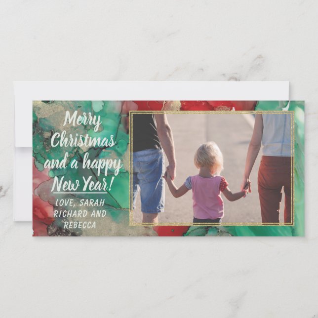 Tarjeta fotográfica "Navidades Rojos y Verdes" (Anverso)