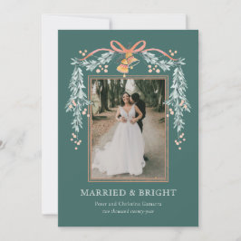 Tarjeta fotográfica navideña casada y brillante