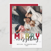 Tarjeta fotográfica navideña colorida