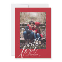 Tarjeta fotográfica navideña con Navidades de amor