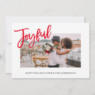 Tarjeta fotográfica navideña con pincel alegre