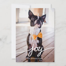 Tarjeta fotográfica navideña con tipografía dibuja