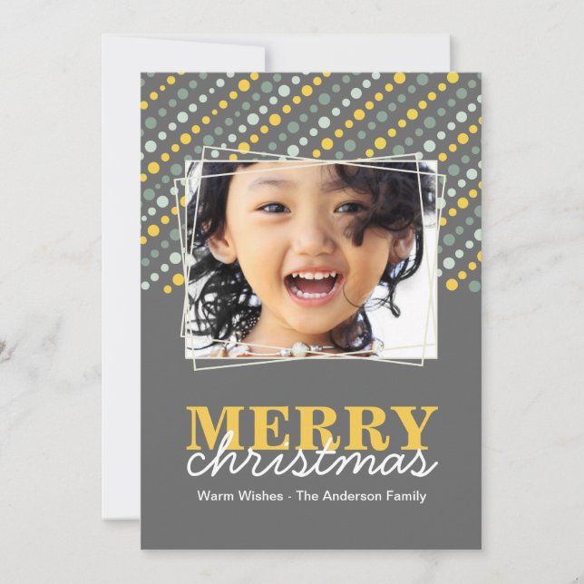 Tarjeta fotográfica navideña contemporánea (Anverso)
