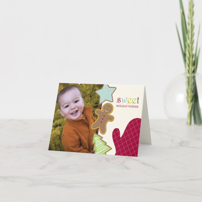 Tarjeta fotográfica navideña Cookies para navidade (Anverso)