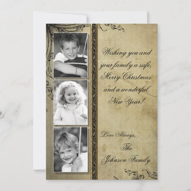 Tarjeta fotográfica navideña de 5 x 7 Navidades XM (Anverso)