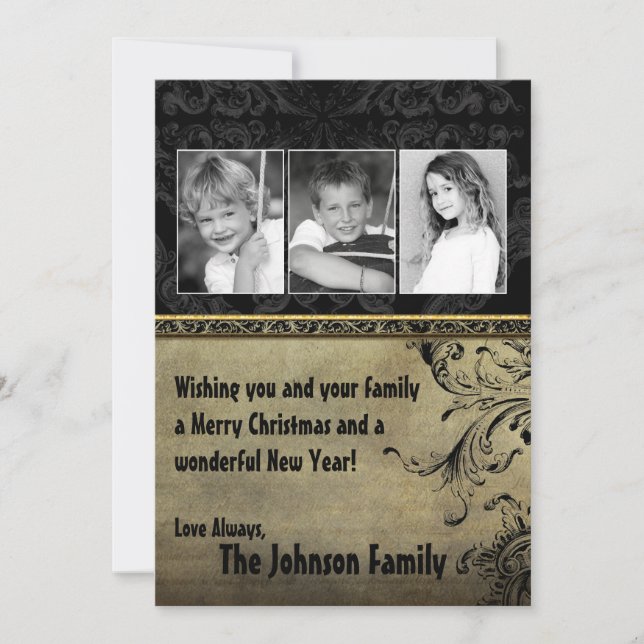 Tarjeta fotográfica navideña de 5 x 7 Navidades XM (Anverso)