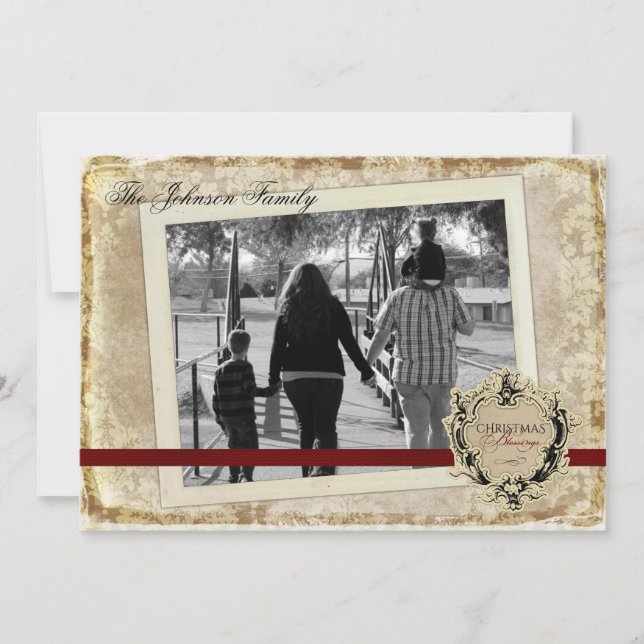 Tarjeta fotográfica navideña de 5 x 7 Navidades XM (Anverso)